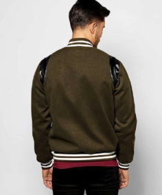 Men's Chest Badge Varsity Jacket Back