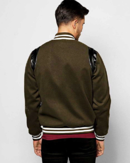 Men's Chest Badge Varsity Jacket Back