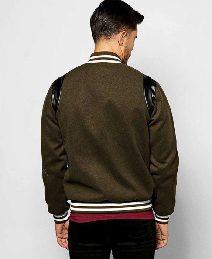 Men's Chest Badge Varsity Jacket Back