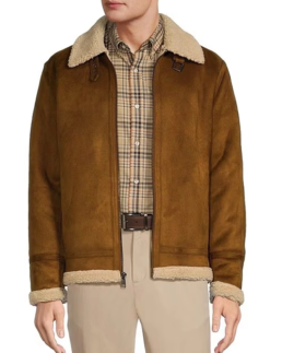 Men's Sherpa Collar Hipster Jacket - Trendy Leather Jackets