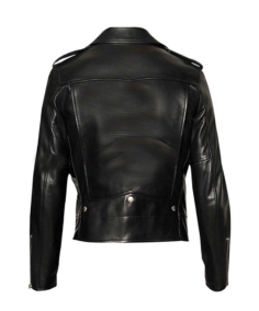 Men’s Stylish Black Leather Biker Jacket Back - Trendy Leather Jackets