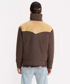 Men’s Western Style Puffer Jacket Back - Trendy Leather Jackets