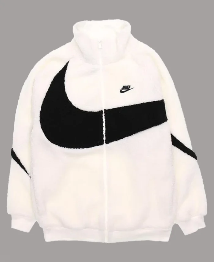 Nike Sherpa Reversible Jacket White - Trendy Leather Jacket