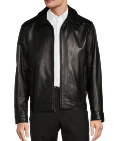 Roundtree & Yorke Big Tall Leather Hipster Jacket - Trendy Leather Jacket