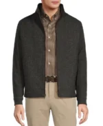 Men's Herringbone Wool Hipster Jacket - Trendy Leather Jacket
