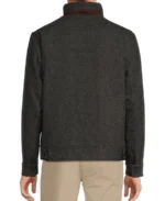 Roundtree & Yorke Herringbone Wool Hipster Jacket Back - Trendy Leather Jacket