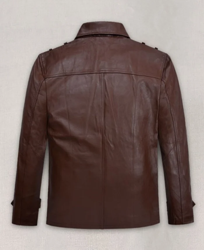 Sebastian Stan A Different Man Brown Leather Jacket Back - Trendy Leather Jackets