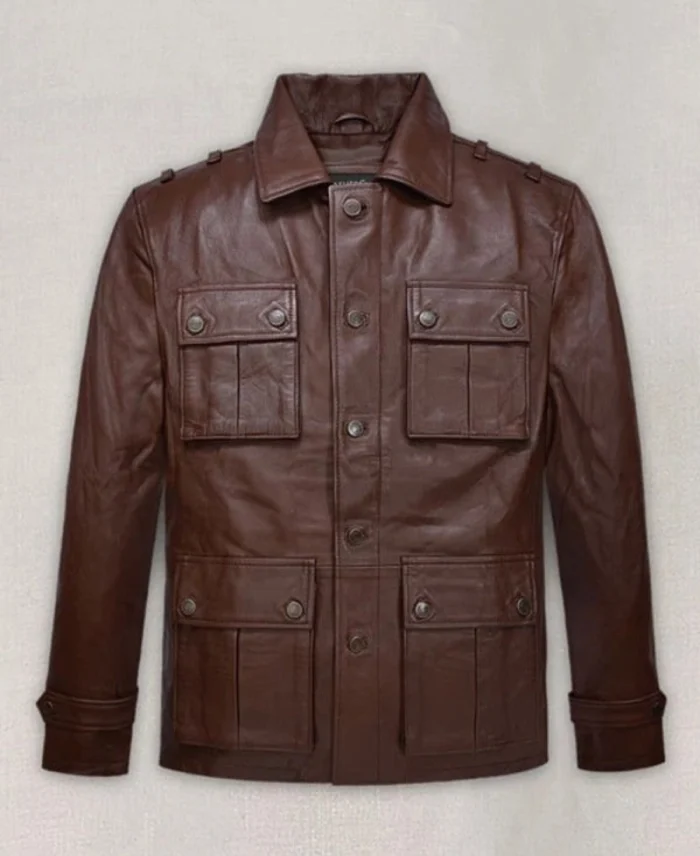 Sebastian Stan A Different Man Brown Leather Jacket Front - Trendy Leather Jackets