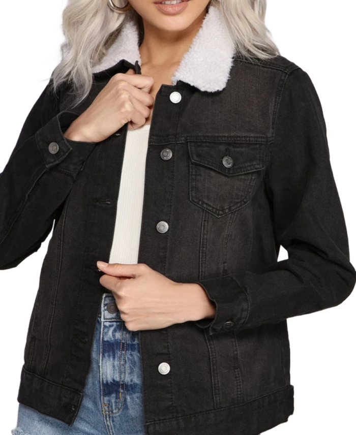 Shop Cozy And Casual Sherpa Denim Jacket
