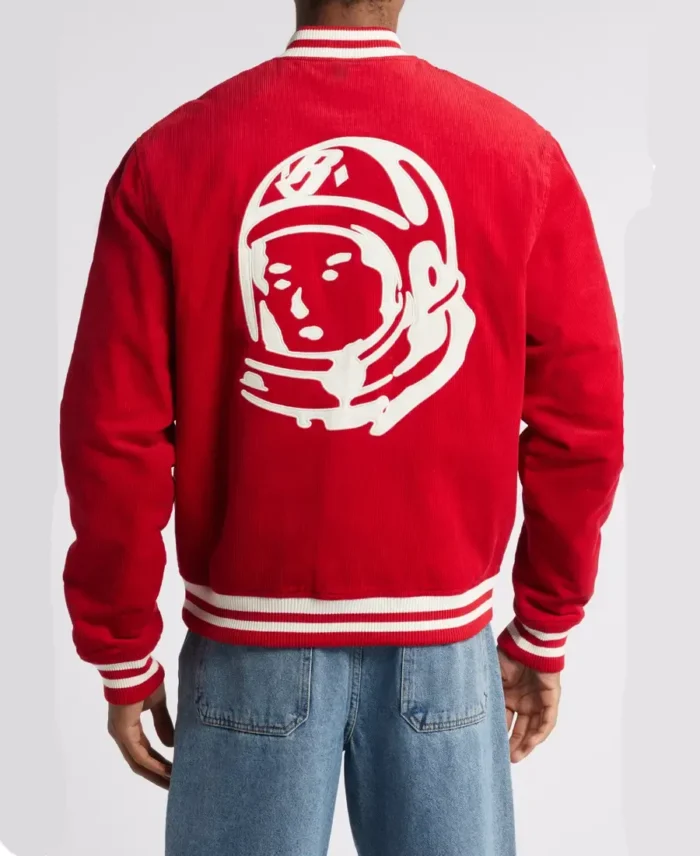 Shop The Billionaire Boys Club Space Crew Corduroy Red Bomber Jacket - Trendy Leather Jacket