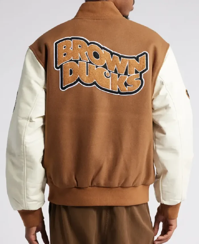 Shop The Carhartt Brown Ducks Bomber Brown Jacket - Trendy Leather Jacket