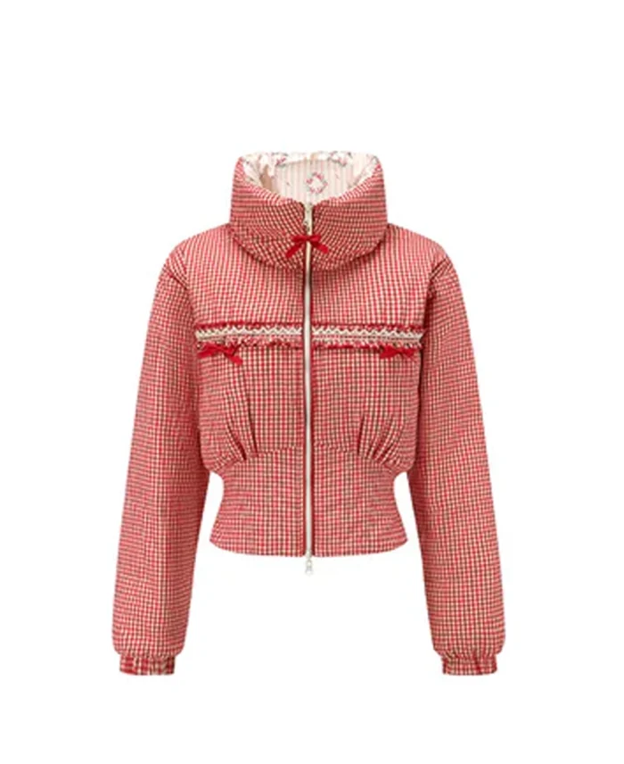 Strawberry Donazi Reversible Down Jacket - Trendy Leather Jacket