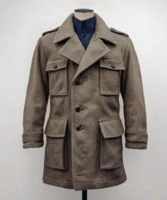 Vintage 1940 Swedish Army Wool Coat Jacket - Trendy Leather Jackets