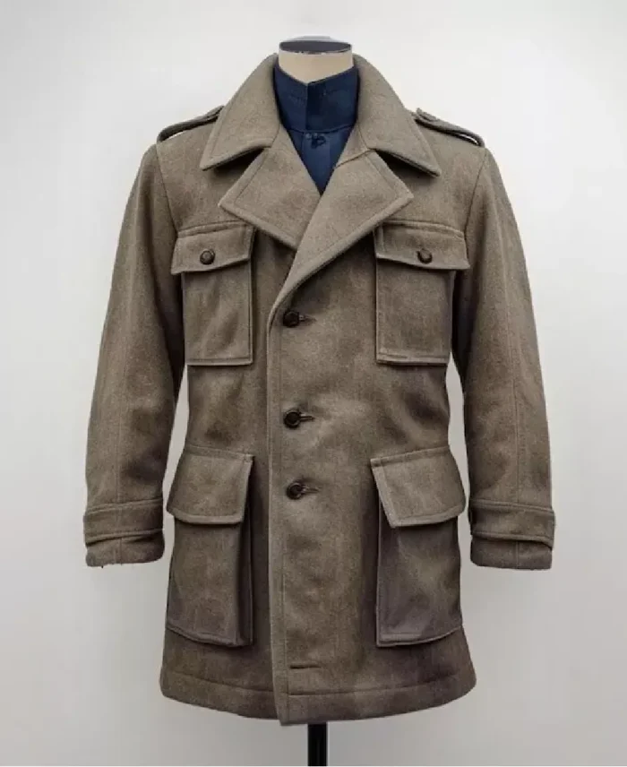 Vintage 1940 Swedish Army Wool Coat Jacket - Trendy Leather Jackets