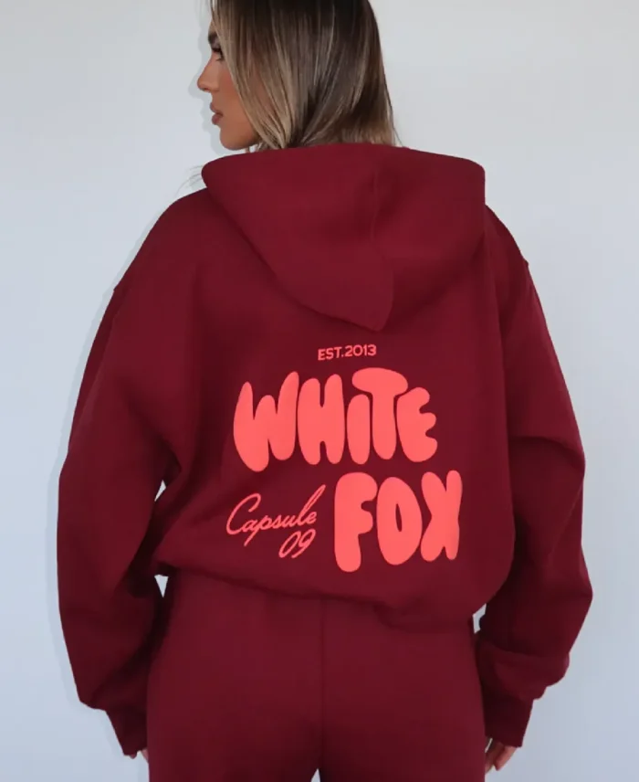 White Fox Capsule 9 Star Of The Moment Red Hoodie - Trendy Leather Jackets