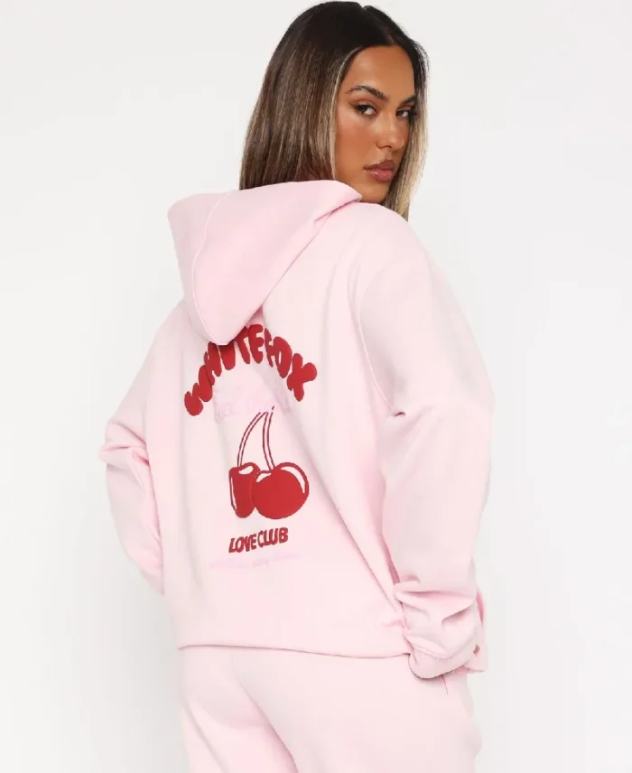 White Fox Love Me Tender Oversized Pink Hoodie Back - Trendy Leather Jackets