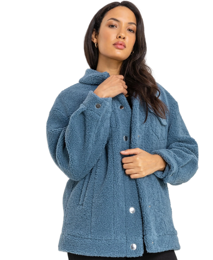 Women Teddy Trucker Sherpa Jacket