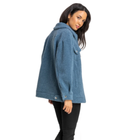 Women Teddy Trucker Sherpa Jacket Side