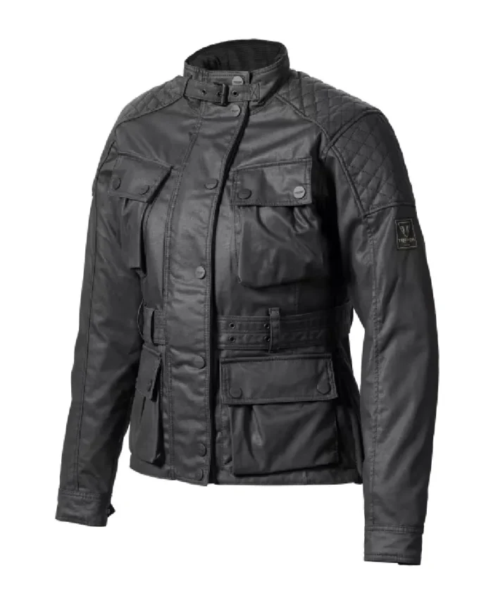 Women Triumph Beck Motorcycle Jacket Side - Trendy Leather Jackets