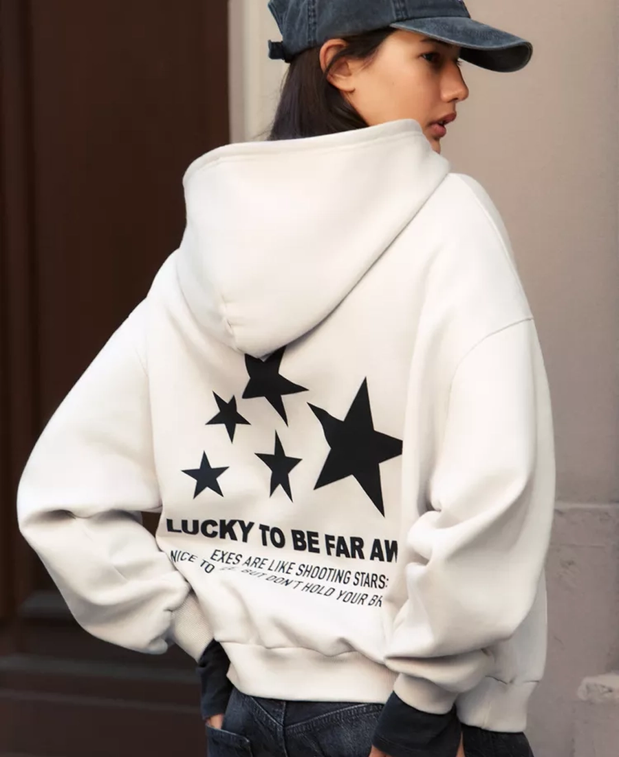 Women'S Lucky To Be Far Away Stars Hoodie Women'S Lucky To Be Far Away Stars Hoodie - Trendy Leather Jackets