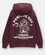 Women's Pancakes Maroon hoodie Back - Trendy Leather Jackets