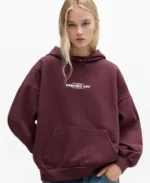 Women's Pancakes Maroon hoodie Front - Trendy Leather Jackets