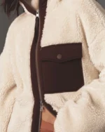 Women's Varley Sherpa Jacket Close Up - Trendy Leather Jackets