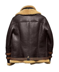 B3 Flight Sheepskin Fur Aviator Leather Jacket Back - Trendy Leather Jackets