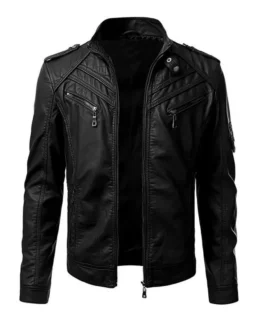 Men's Retro Black Leather Jacket - Trendy Leather Jackets