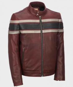 Mens Retro Red Waxed Vintage Jacket - Trendy Leather Jackets