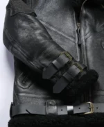B3 Premium Sheepskin Flight Shearling Jacket Sleeve - Trendy Leather Jackets