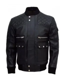 Classic Men Slim Fit Black Quilted Bomber Jacket - Trendy Leather Jackets