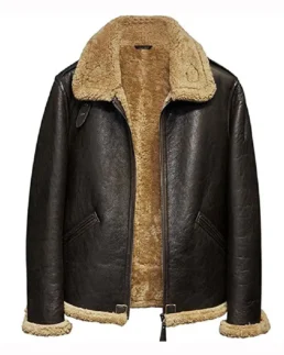 Men Aviator Flight Sheepskin Leather Jacket - Trendy Leather Jackets