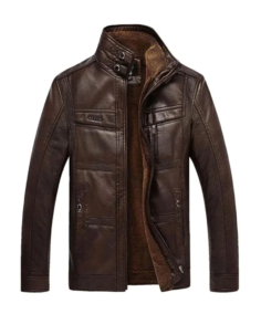 Men’s Beast Sheepskin Leather Jacket Dark Brown - Trendy Leather Jackets