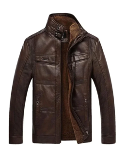 Men’s Beast Sheepskin Leather Jacket Dark Brown - Trendy Leather Jackets