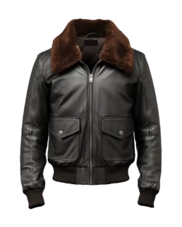 Men's Black Aviator Bomber Leather Jacket