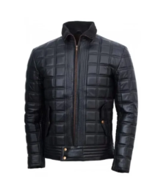 Men’s Classic Black Quilted Leather Bomber Jacket - Trendy Leather Jackets