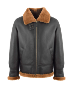 Men's Poacher B3 Bomber Aviator Jacket Black - Trendy Leather Jackets