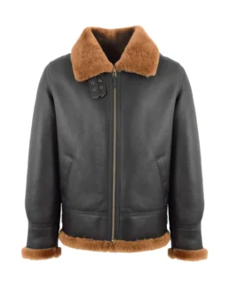 Men's Poacher B3 Bomber Aviator Jacket Black - Trendy Leather Jackets