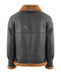 Men's Poacher B3 Bomber Aviator Jacket Black Back - Trendy Leather Jackets