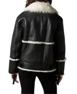 Shop The Aviator Black And White Shearling Jacket - Trendy Leather Jackets