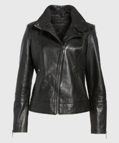 Black Women Biker Leather Jacket