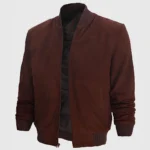 Adam Men’s Dark Brown Bomber Suede Jacket - Image 3