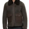 Alberto Men’s Brown B-6 Bomber Leather Jacket
