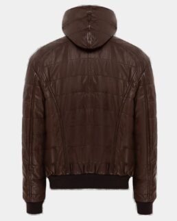 Shop The Carradine Brown Leather Puffer Jacket