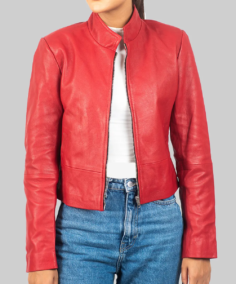 Women’s Red Moto Leather Jacket - Trendy Leather Jackets