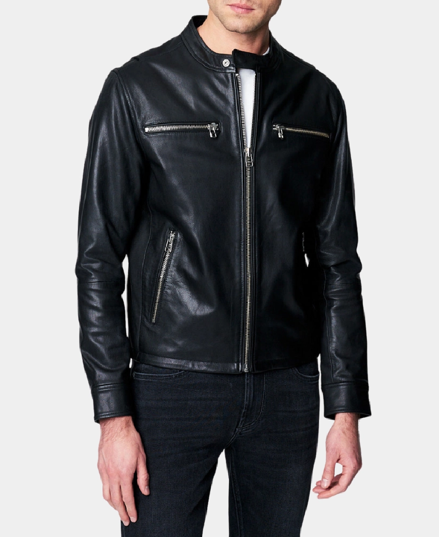 Black Men'S Leather Jacket Black Men'S Leather Jacket