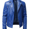 Blue Leather Jacket For Men - Trendy Leather Jackets