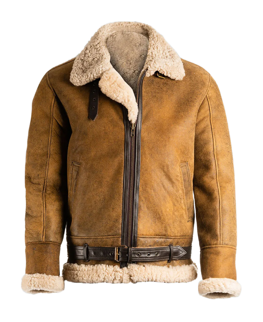 Brad Men’s Brown B-3 Bomber Leather Jacket