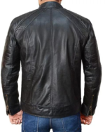 Cafe Racer Lambskin Leather Jacket - Image 2